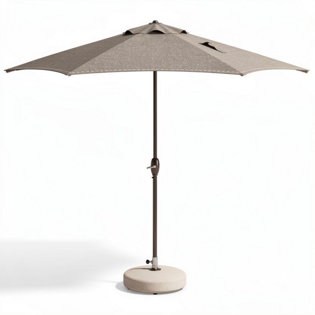 Patio umbrella with steel frame 200 x 200 x 250cm in brown color