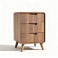Wooden nightstand with three drawers and minimalist design 50 x 40 x 60cm
