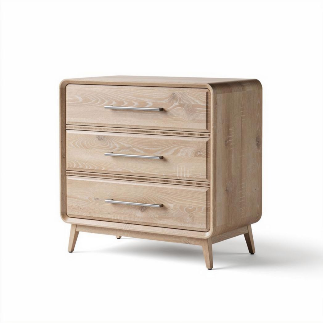 Wooden three-drawer storage cabinet for living room or bedroom 80 x 45 x 70cm