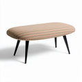 Striped fabric coffee table with black legs 120 x 60 x 40cm